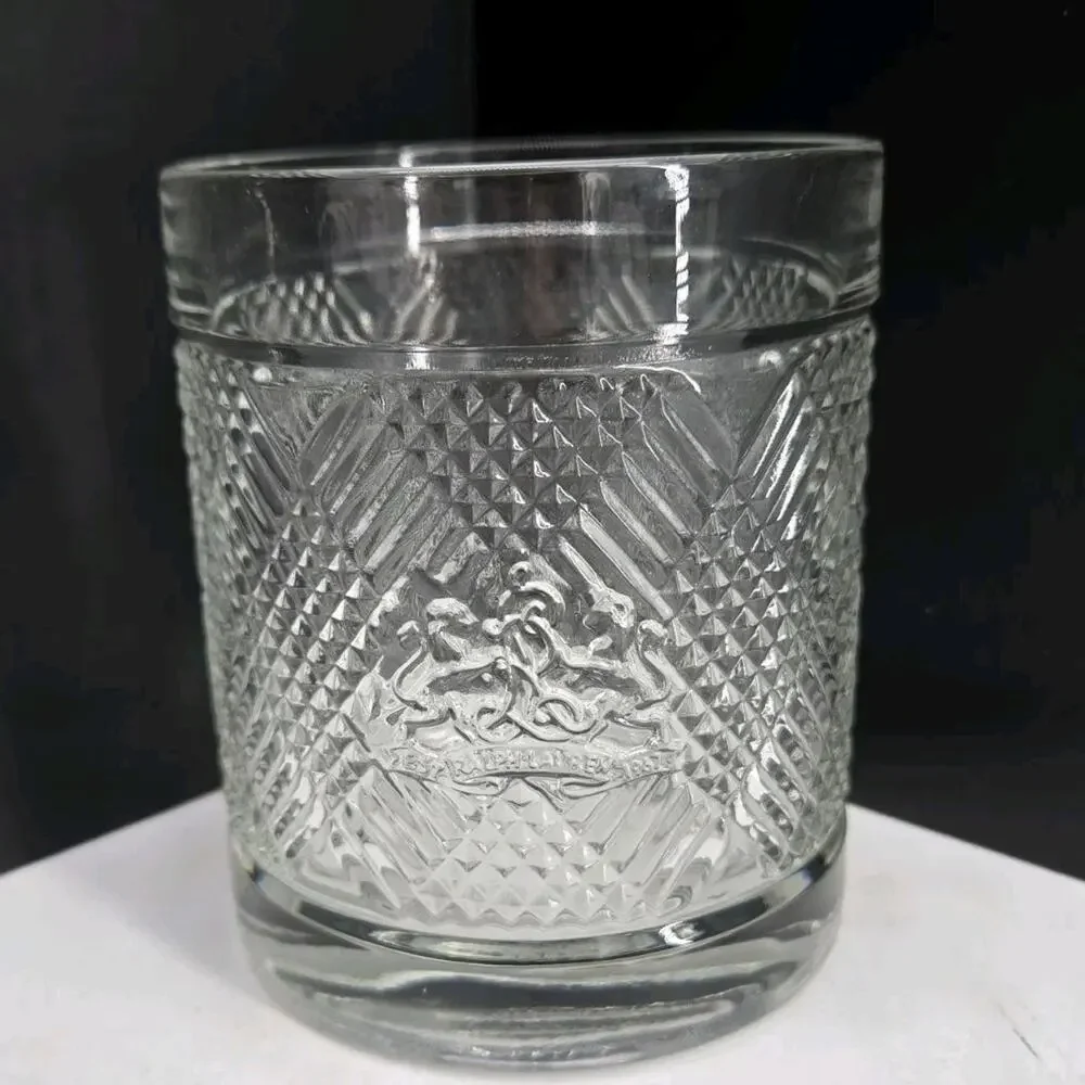 Ralph Lauren Lion Crest Double Old Fashioned Safari Argyle Crystal Whiskey Glass